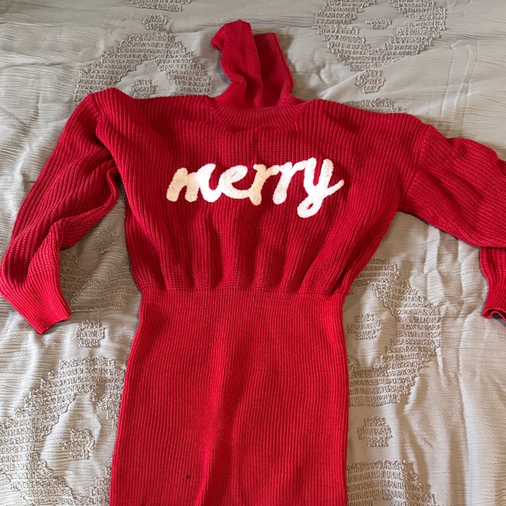 SHEIN Red Long Sleeve Dress